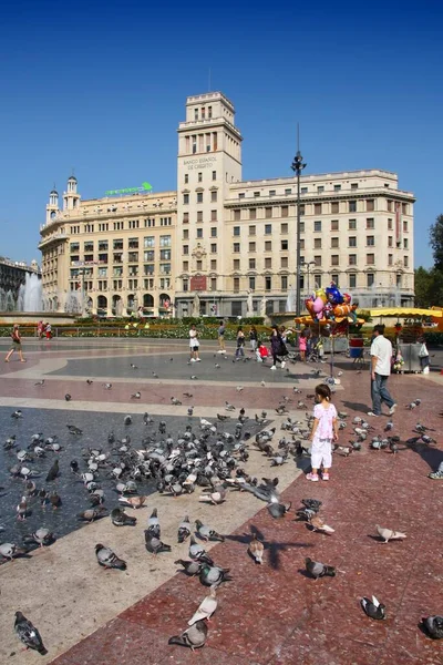 Barcelona España Septiembre 2009 Gente Visita Plaza Pública Placa Catalunya — Foto de Stock