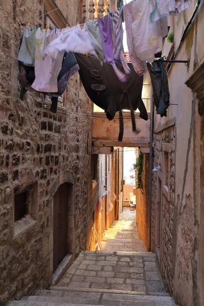 Croatia Korcula Town Medieval Fortified City Korcula Island Narrow Quaint — Stock Photo, Image