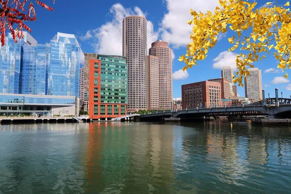 Herfst Boston Skyline Stad Massachusetts Verenigde Staten Van Amerika — Stockfoto