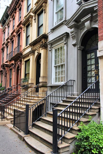 New York City, United States - old townhouses in Turtle Bay neighborhood in Midtown Manhattan.