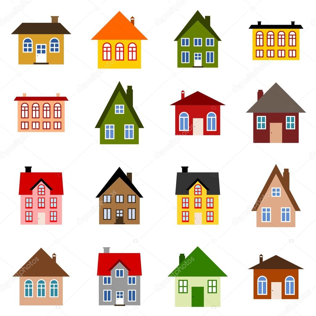 House decor icons set cartoon style Royalty Free Vector