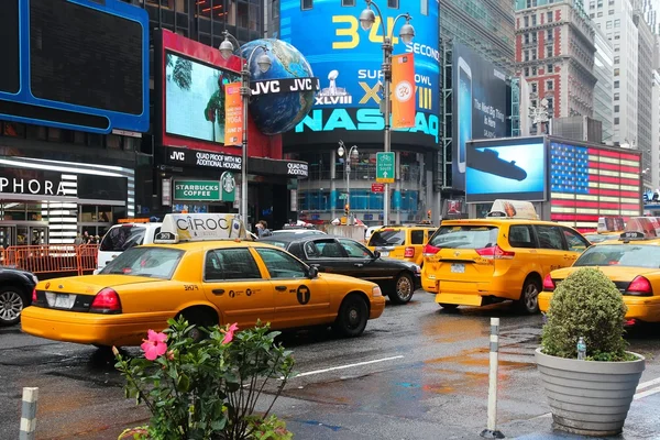 Times Square sárga cab — Stock Fotó