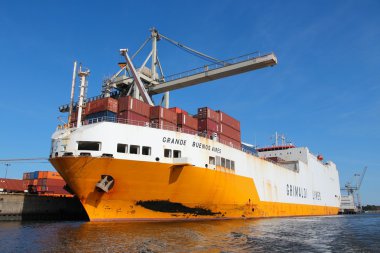 Ro-ro cargo ship clipart