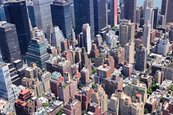 New York City, United States - Midtown Manhattan aerial view.
