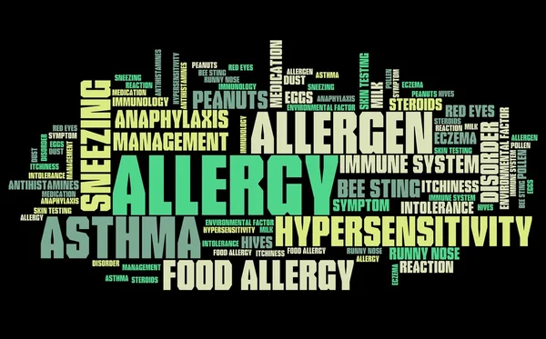 Облако слов аллергии — стоковое фото