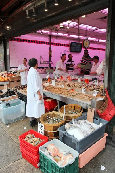 Potravinový trh v čínské čtvrti — Stock fotografie