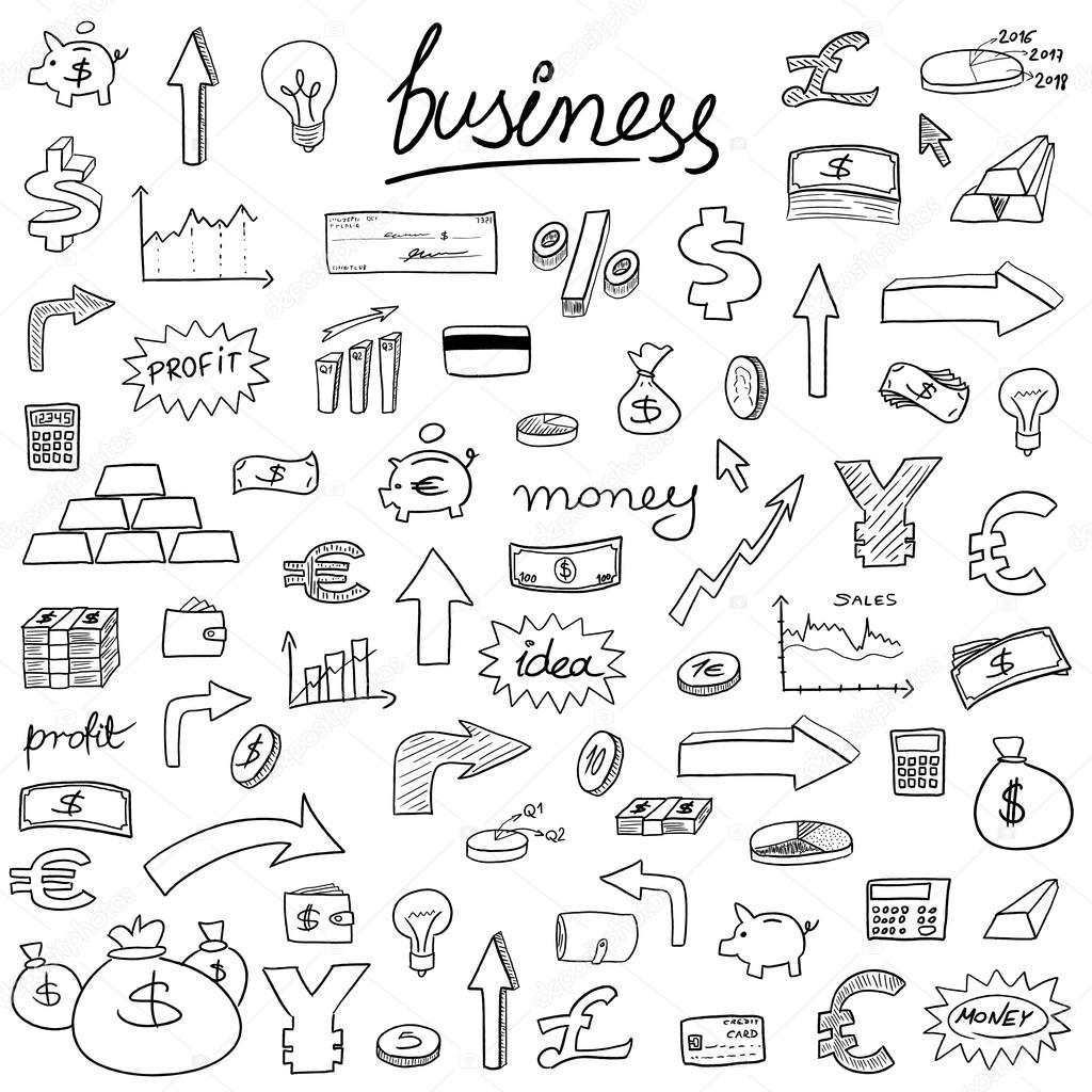 Business doodle icons
