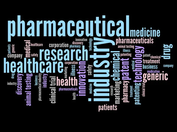 Gyógyszeripari szó felhő — Stock Fotó