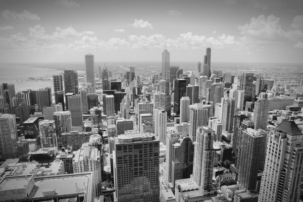 Chicago skyline - aerial view.