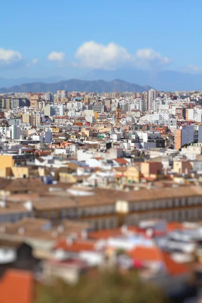 Malaga tilt shift — Stockfoto