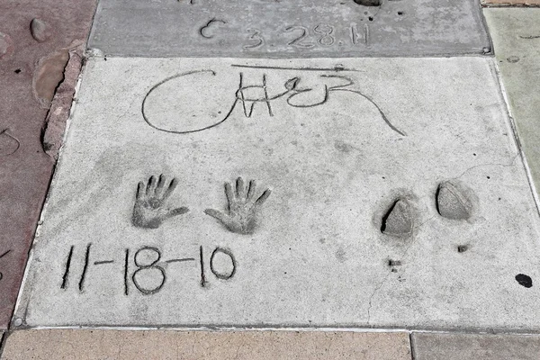 Impronte delle mani Cher — Foto Stock