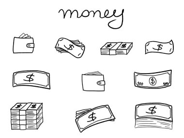 Sketchy banknote icons