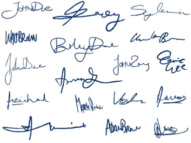 Handwritten signatures