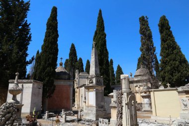 Avrupa mezarlığı. Lecce, İtalya - Cimitero Anıt Mezarlığı 'nda mezarlar).