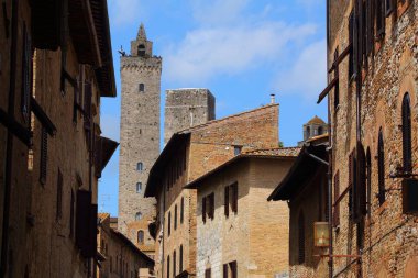 San Gimignano, İtalya. İtalyan Eski Kasabası. UNESCO Dünya Mirası Alanı.