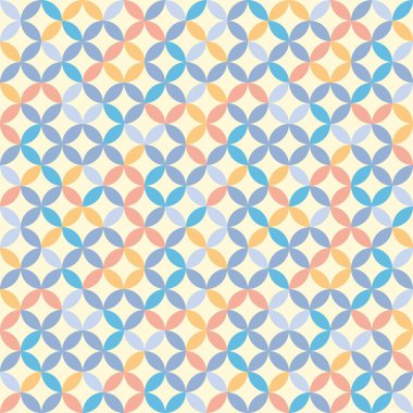 Güzel üst üste binen daireler, kusursuz doku. 1960 'ların Pastel oval ve daireler vektör geometrik moda deseni. Renkli moda baskısı.