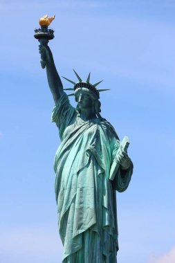 New York 'ta Özgürlük Anıtı. Amerikan ulusal simgesi.