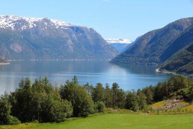 Norway fiord landscape clipart