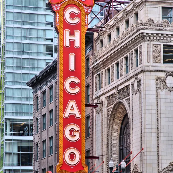 Sinal de teatro Chicago — Fotografia de Stock