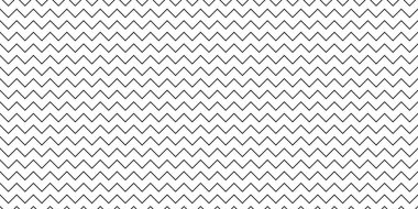 Zigzag kusursuz desen. İnce zikzak. Klasik moda dekorasyonu, pürüzsüz doku. Siyah ve beyaz.