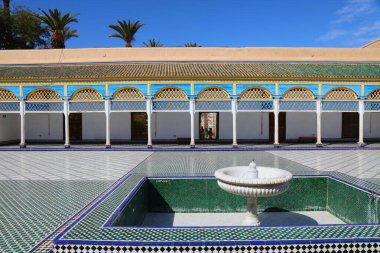 Fas 'ta Marakeş şehir simgesi. Bahia Sarayı.