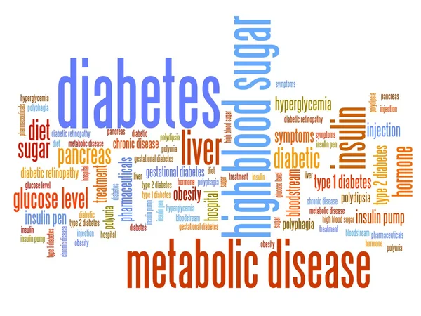 Diabetes - nuvem de palavras — Fotografia de Stock