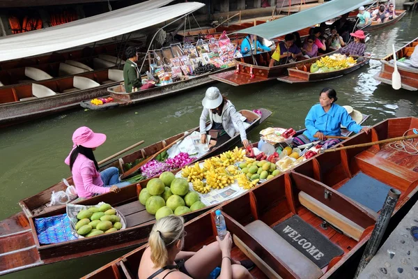 Mercado flotante Tailandia — Foto de Stock