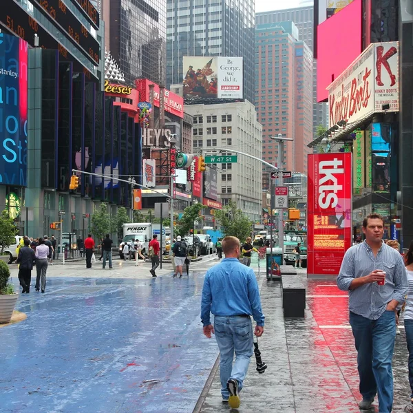 Times Square pioggia — Foto Stock