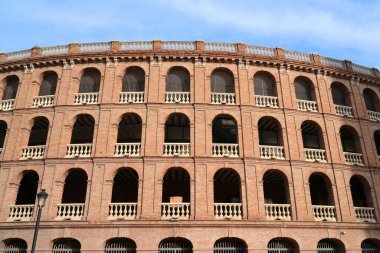İspanya, Valencia 'daki Bull Ring Binası. Toros Meydanı Valencia Anıtı.