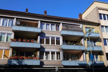 Duisburg, Almanya 'da ortalama çağdaş apartmanlar.