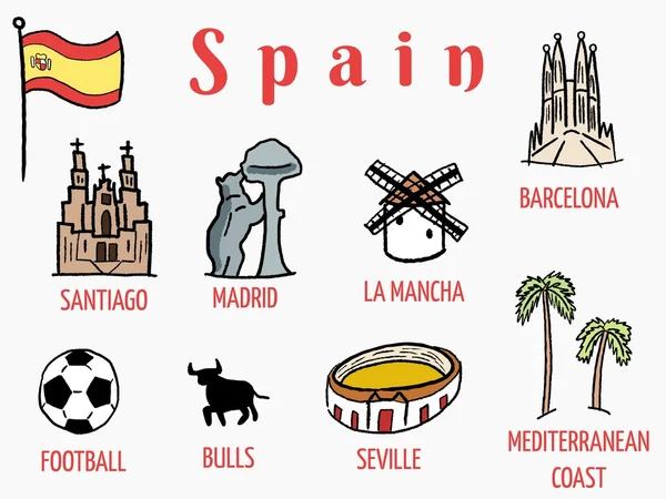 Spain - landmark set — Stock Vector