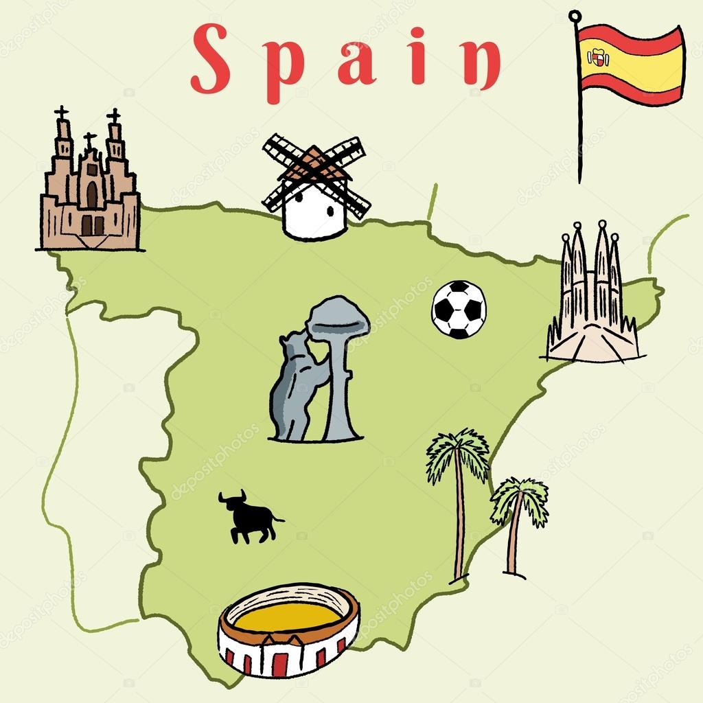 Spain landmarks vector