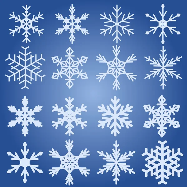 Copo de nieve colección vector — Vector de stock