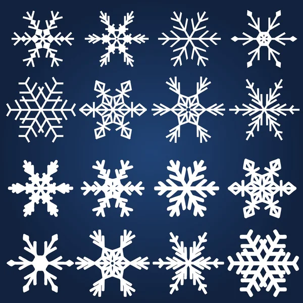 Copos de nieve conjunto vector — Vector de stock