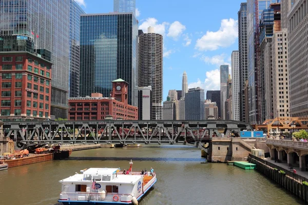 Chicago river skyline — Stock Photo, Image