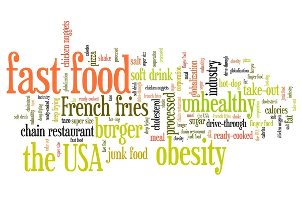 Fast food diet word cloud — Stockfoto