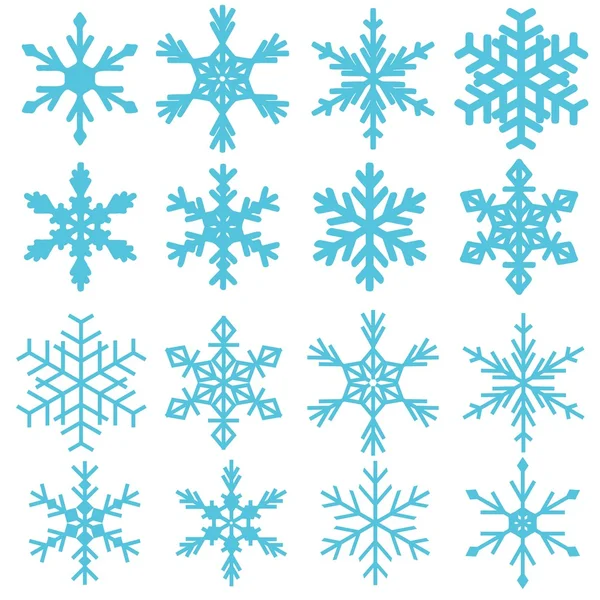 Copos de nieve vector conjunto — Vector de stock