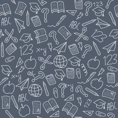 Okul doodle - vektör arka plan