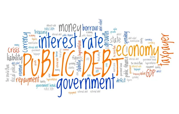 Public debt - word cloud — Stock Photo, Image