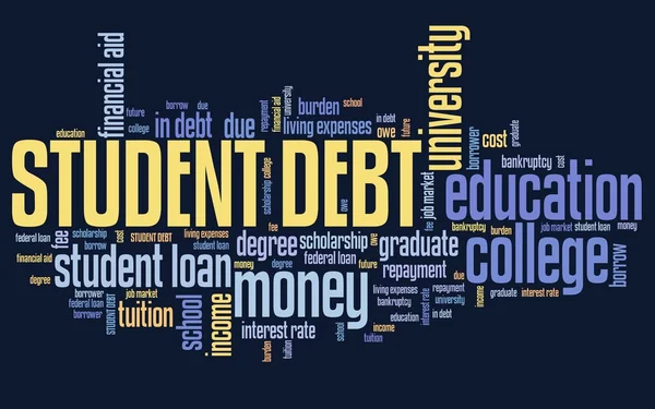 Student debt - word cloud — Stock Photo, Image