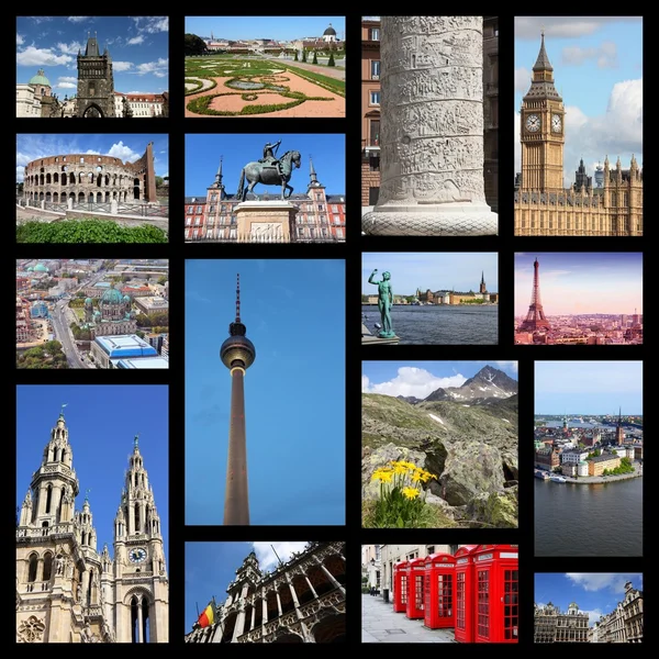 Europa collage bilder — Stockfoto