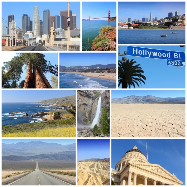 California podróży kolaż — Zdjęcie stockowe