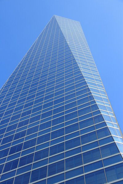 MADRID, SPAIN - OCTOBER 23, 2012: Torre de Cristal skyscraper in Madrid. Torre de Cristal is the 2nd tallest building in Spain (as of 2013), it is 249m tall.