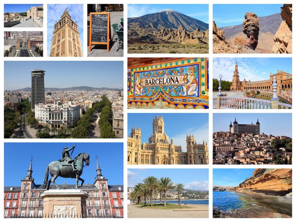 Испания коллаж с ориентирами

