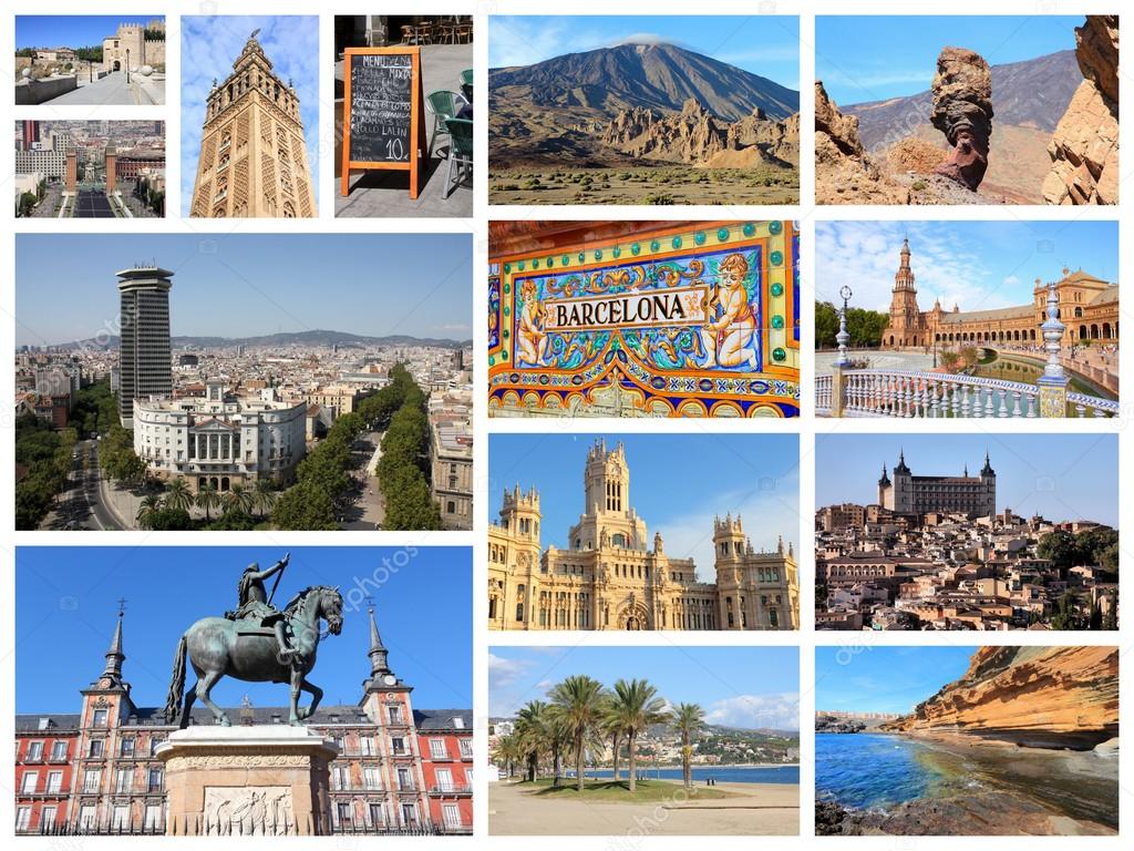 Spain collage with landmarks