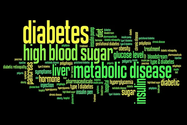 Diabetes - word cloud — Stockfoto