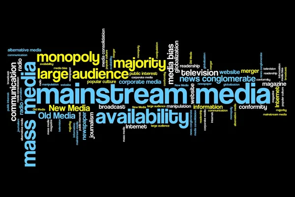 Medios de comunicación convencionales - nube de palabras —  Fotos de Stock