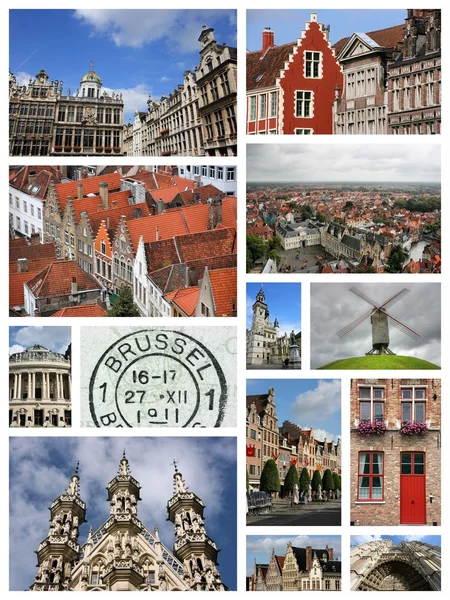 旅游比利时-照片拼贴 — 图库照片