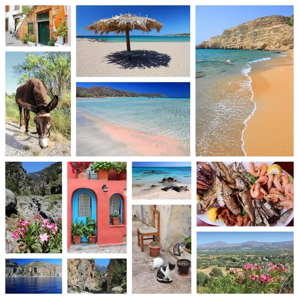 Crete island travel kolaż — Zdjęcie stockowe
