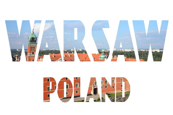 Varsovia, Polonia - palabra silueta — Foto de Stock